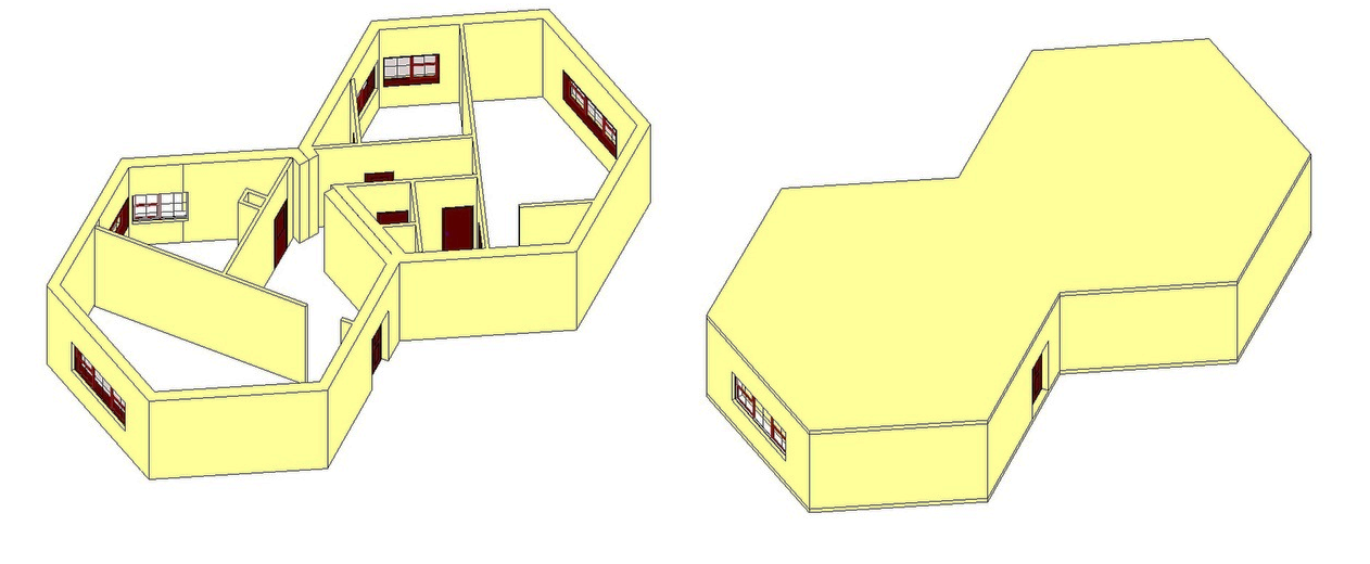 Объемная модель жилого модуль 2 типа