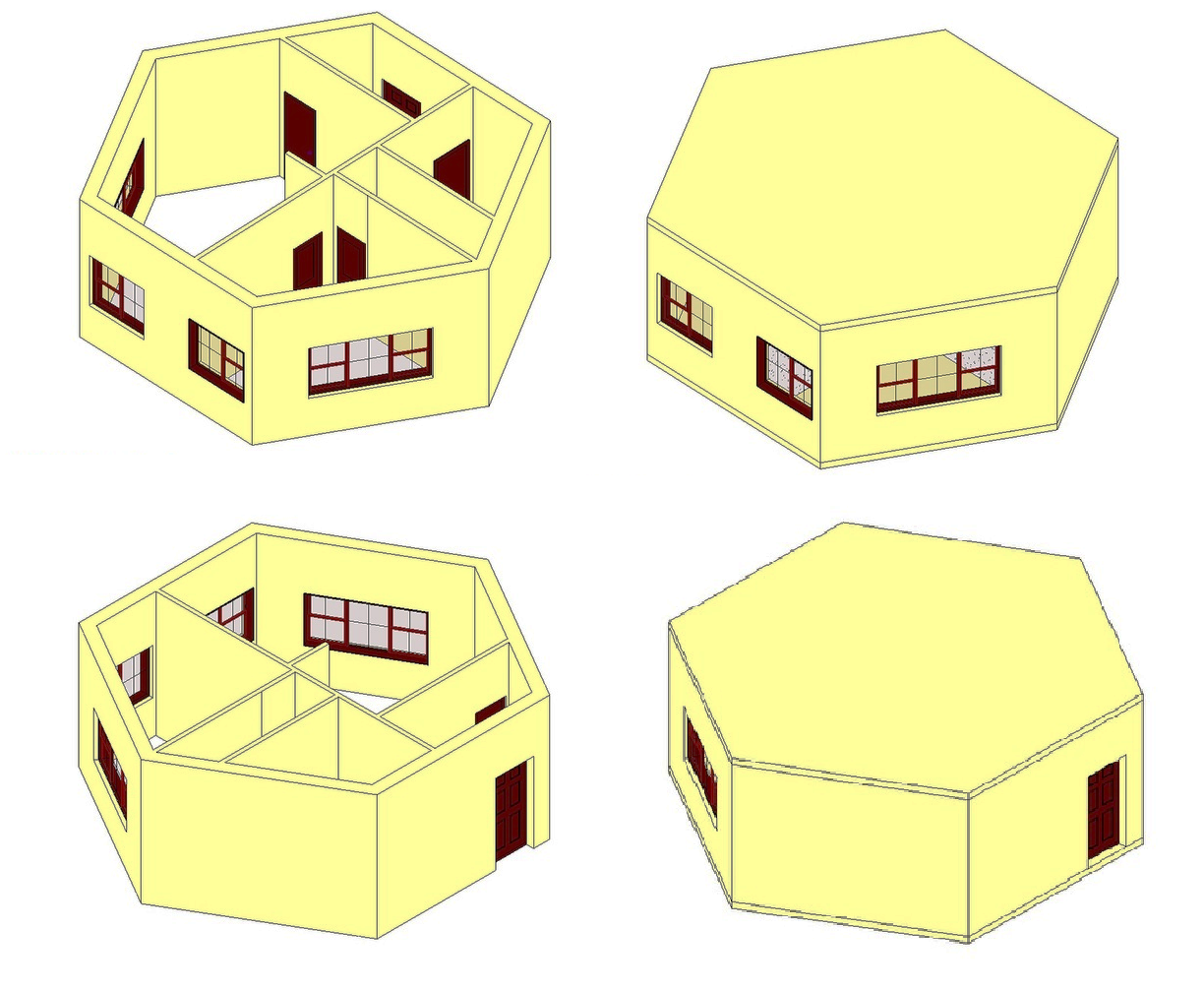Объемная модель жилого модуль 1 типа