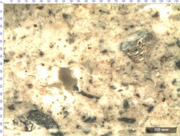 Микрофотографии структуры цементного камня с МФФП (×50) Серии 1