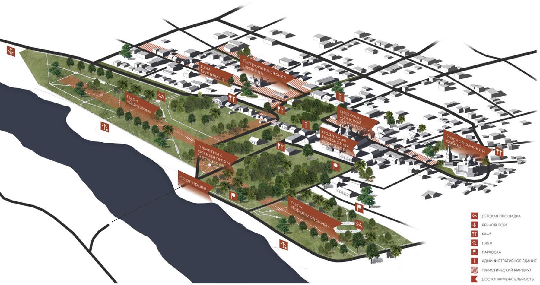 Карта парковой зоны станицы Старочеркасск
