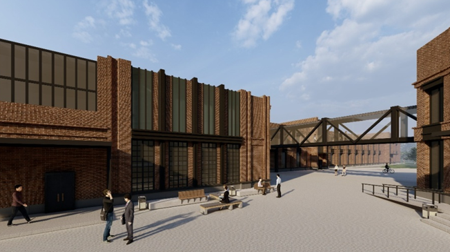 Вид на Центр Илизарова и переход в производственную зону, по адресу: Курганская область, г. Катайск, ул. Северная, д. 28