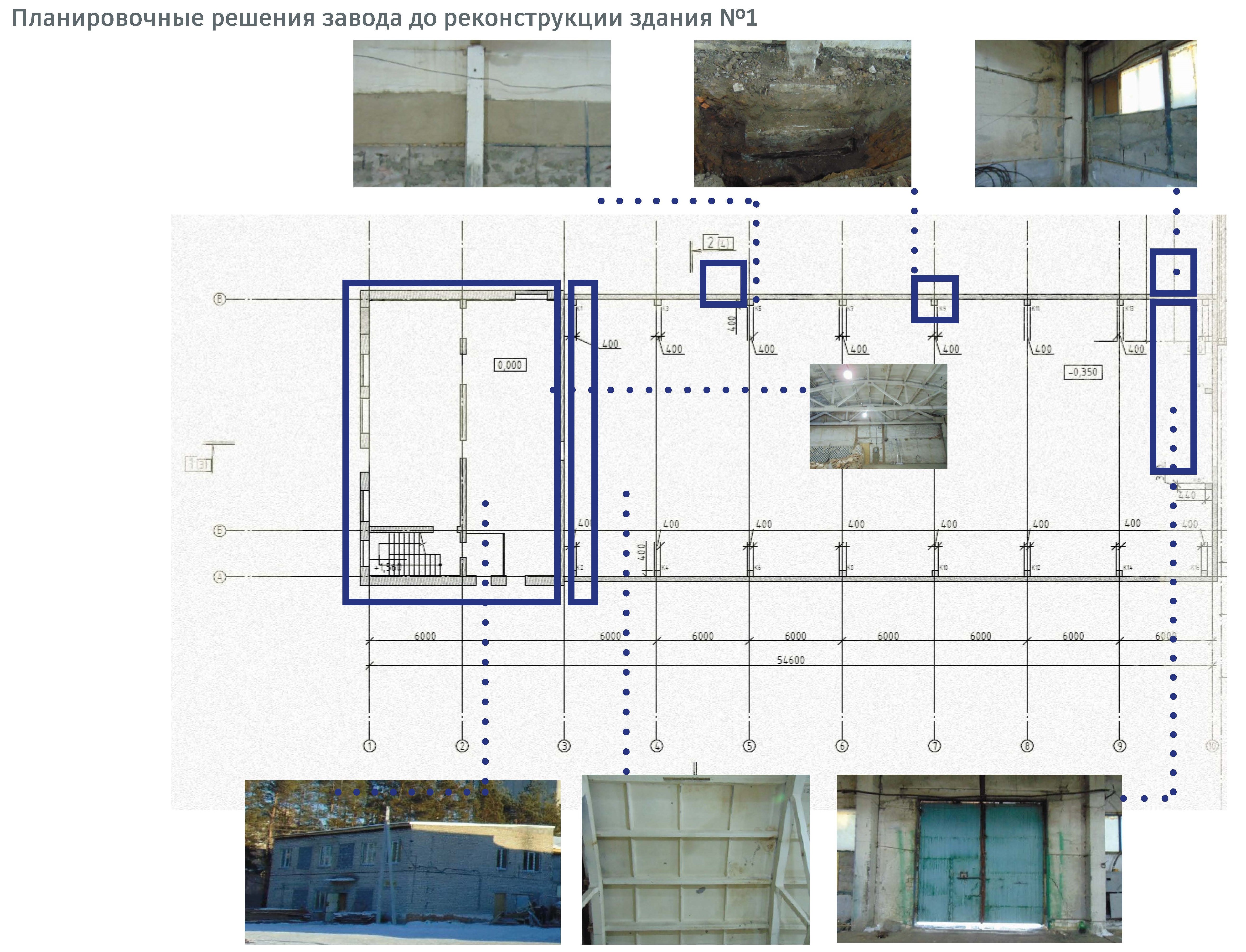План 1-го этажа производственного здания Катайского комбикормового завода до реконструкции по адресу: Курганская область, г. Катайск, ул. Северная, д. 28