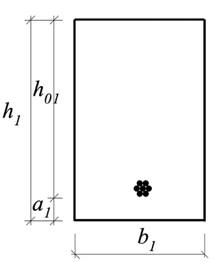 Сечение экспериментальной железобетонной балки
