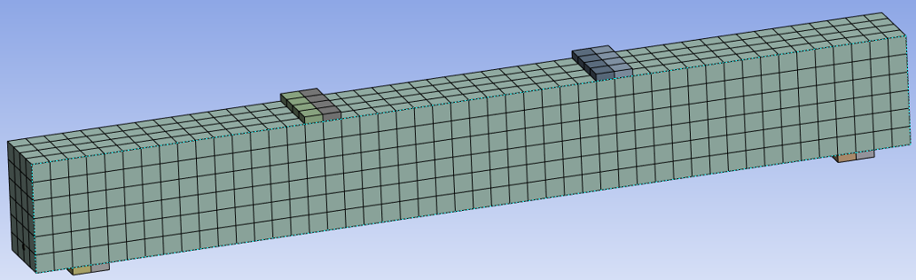 Общий вид модели с разбиением на конечные элементы