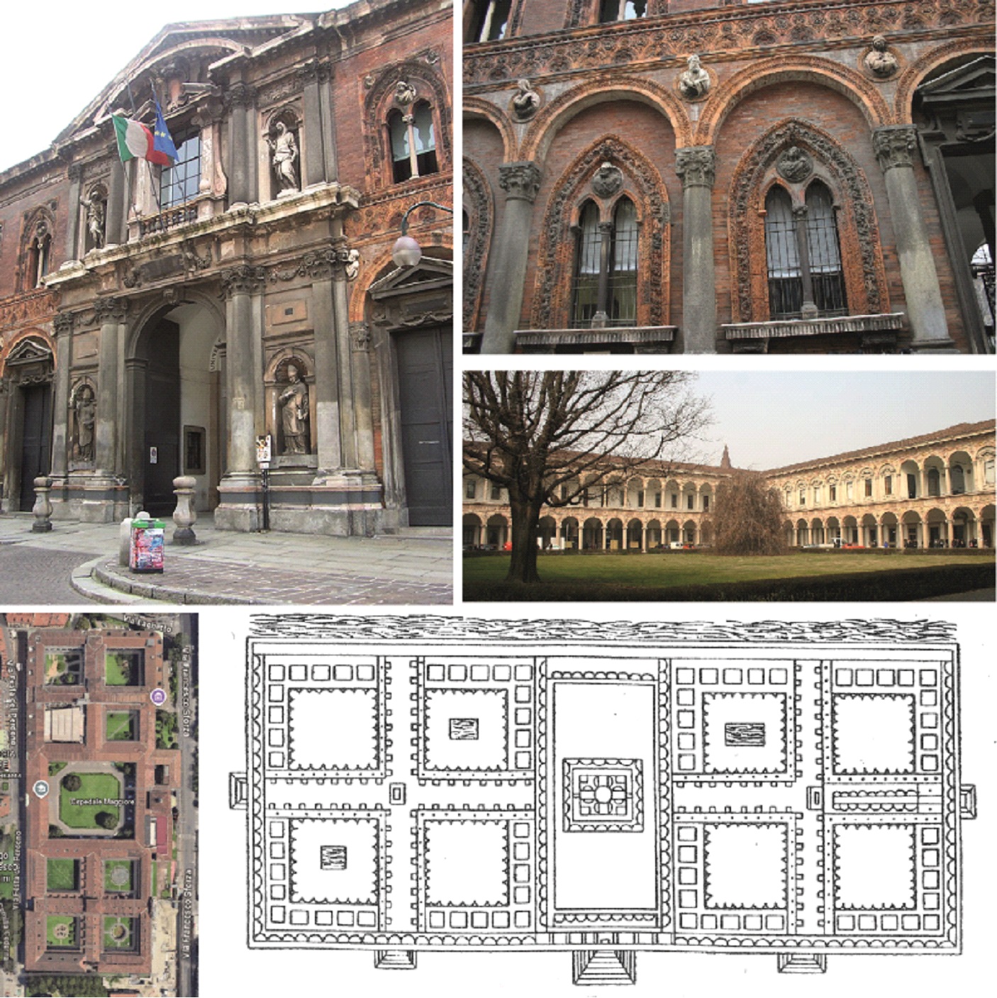 Архитектурные образы творчества Филарете: фрагменты фасада Оспедале Маджоре в Милане