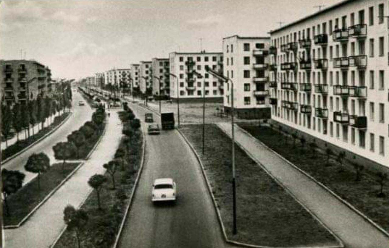 Панельные жилые дома на ул. Гагарина, фотография 1965 года