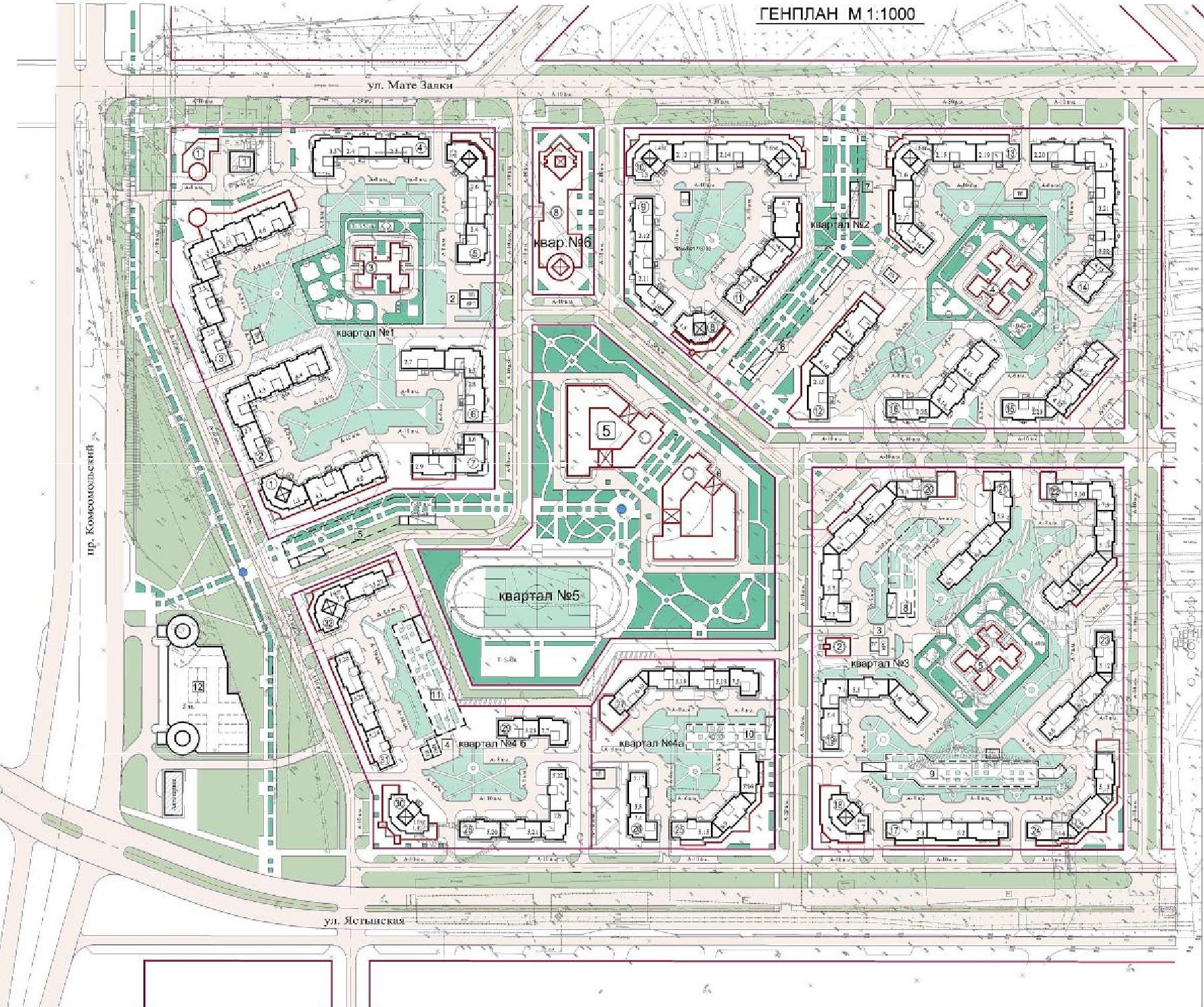  Схема планировочной организации территории согласно утвержденному ППТ