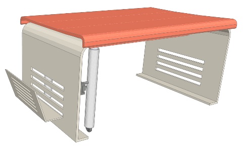 Single seating module in lightweight weather-resistant version (plastic seat and tabletop)