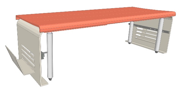 Double seating module in lightweight weather-resistant version (plastic seat and tabletop)