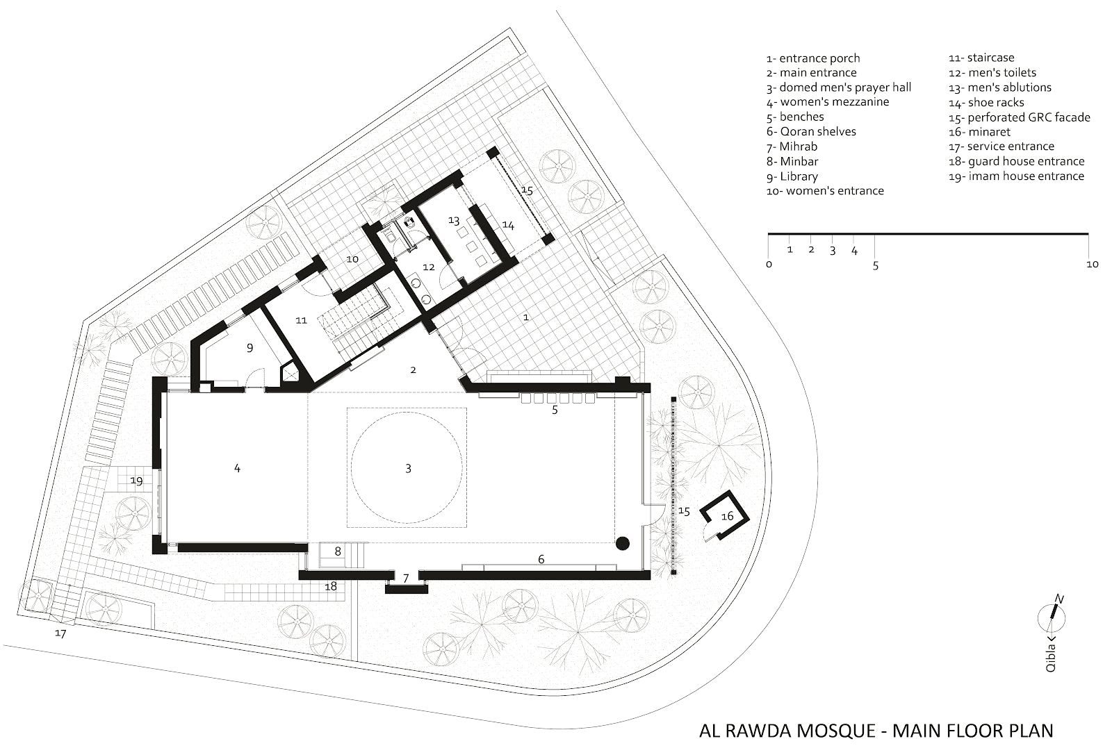 План первого этажа мечети Аль-Равда, г. Амман, Иордания, 2011 г.